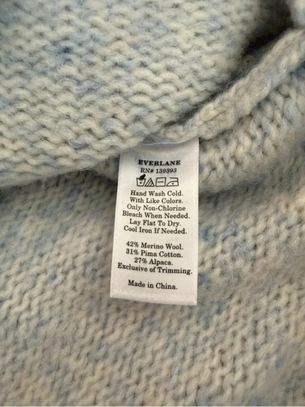 EVERLANE OVERSIZED CASHMERE BLEND CLOUD MED EUC